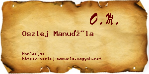 Oszlej Manuéla névjegykártya